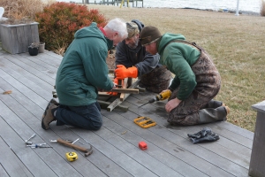 COM and friends from the Chesapeake Wildlife Heritage building  the new platform to the same specifications as the old platform-the temperature was in the teens